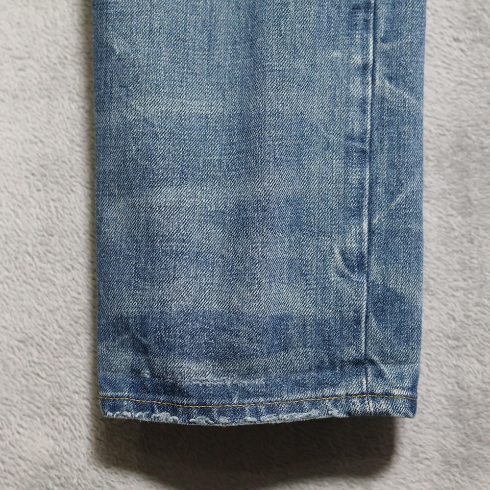 Polo Ralph Lauren Jeans Mens 34x32 Blue Sullivan Slim Denim Whiskering Distress - Picture 3 of 16